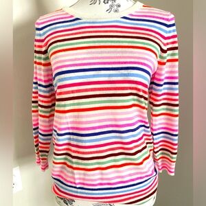 J.crew 100% cashmere multicolor striped sweater
